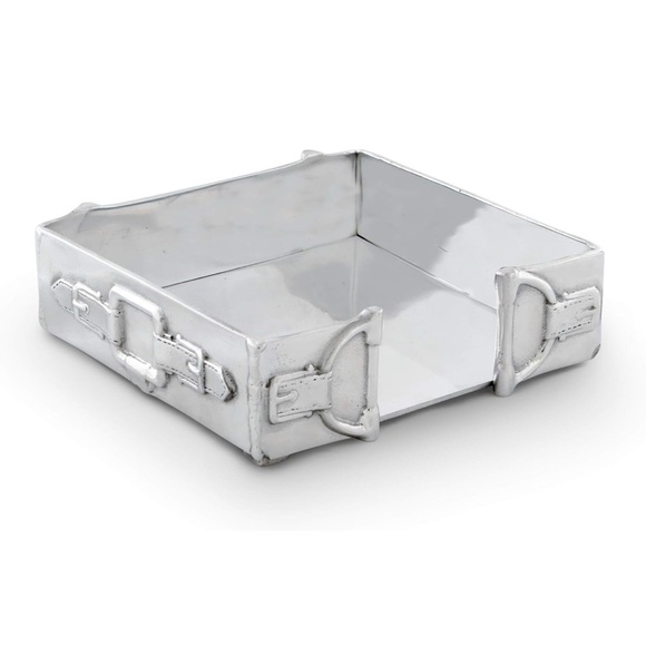 Brand new Arthur Court Designs Aluminum Equestrian Horse Bit Luncheon Napkin Box - Picture 3 of 4